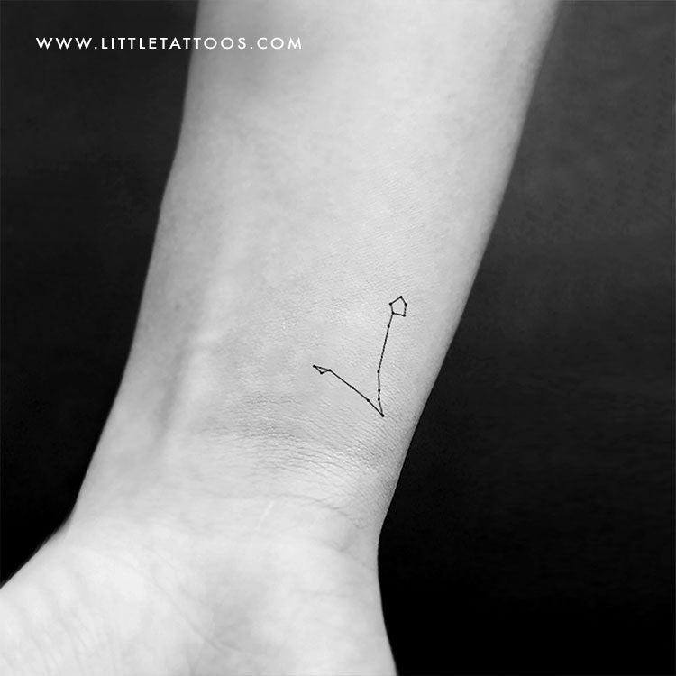Tatuaje temporal pequeño de la constelación de Piscis (juego de 3)