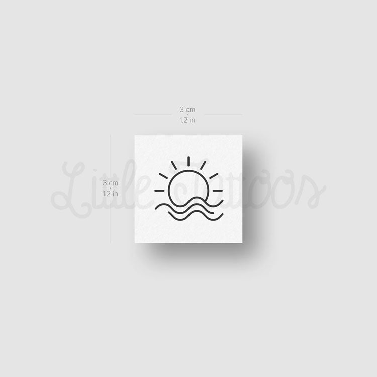 Sea Sunset Temporary Tattoo - Set of 3