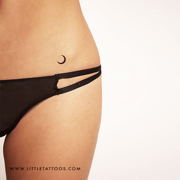 Crescent Moon Temporary Tattoo - Set of 3