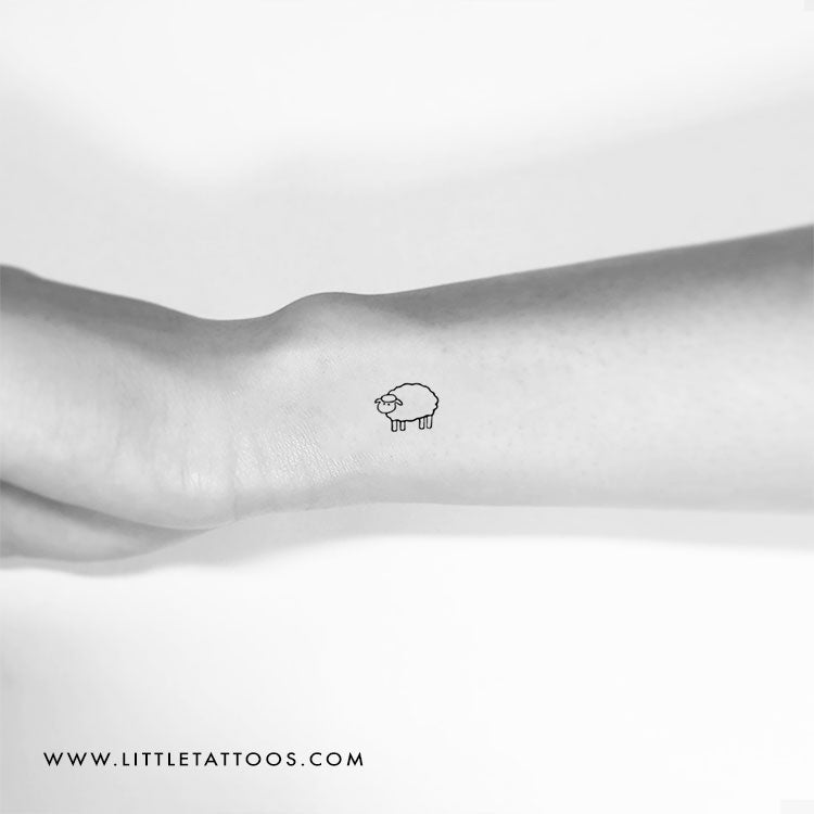 Minimalist Sheep Temporary Tattoo - Set of 3