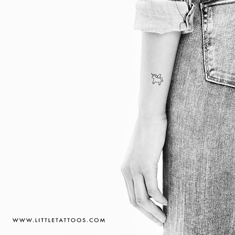 Minimalist Unicorn Temporary Tattoo - Set of 3