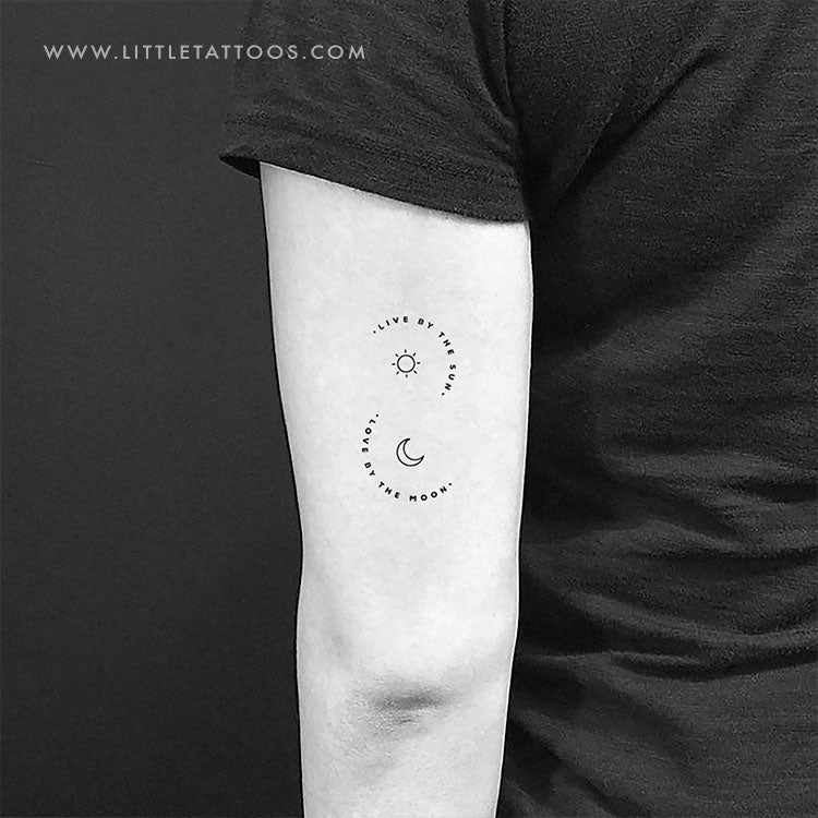 Live By The Sun Love By The Moon Temporary Tattoo - Set of 3