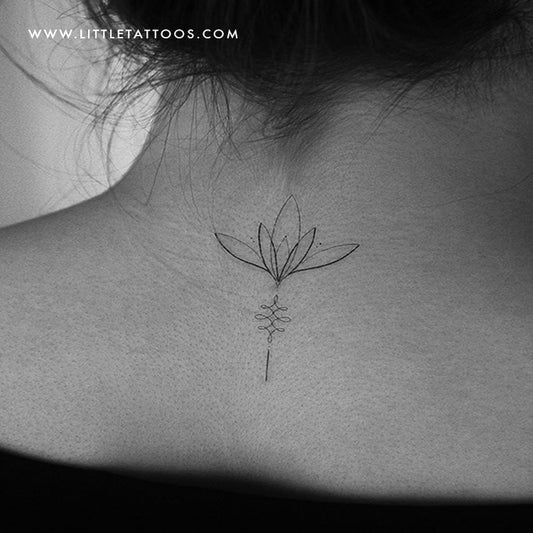 Lotus Flower Temporary Tattoo by Harmlessberry - Set of 3