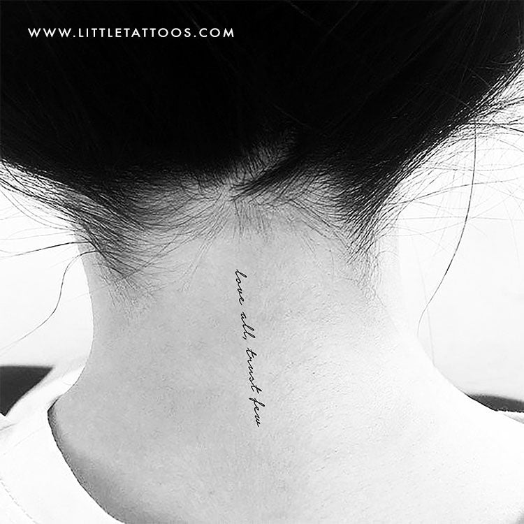 Love All Trust Few Temporary Tattoo - Set of 3