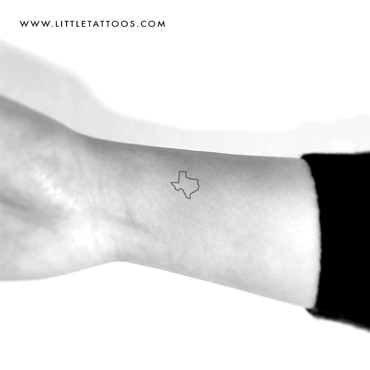 Tatuaje temporal del contorno del mapa de Texas (juego de 3)