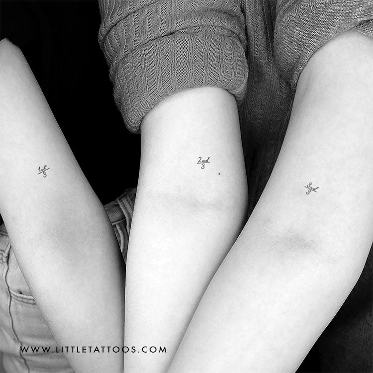 Tatuaje temporal de 3 hermanos a juego (3+3+3)