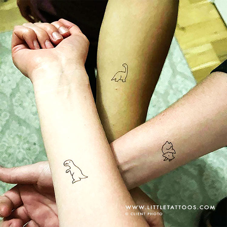 Matching Dinosaur Temporary Tattoos - Set of 3x3