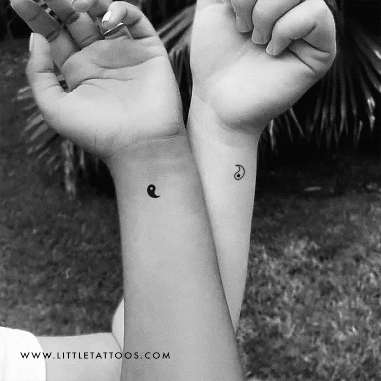 Matching Yin Yang Temporary Tattoo - Set of 3+3