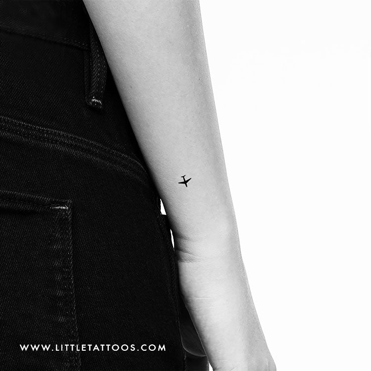 Tiny Airplane Temporary Tattoo - Set of 3