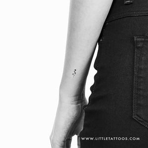 Small Black Rose Temporary Tattoo - Set of 3