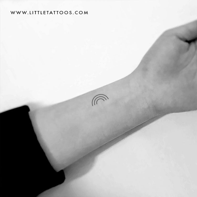Tatuaje temporal de arcoíris minimalista (juego de 3)