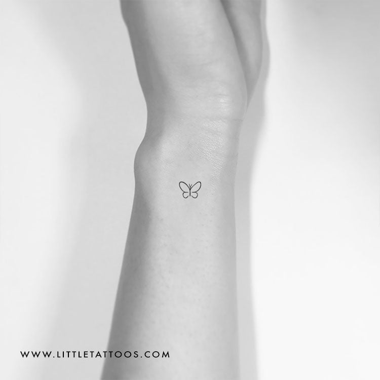 Small Minimalist Butterfly Temporary Tattoo - Set of 3