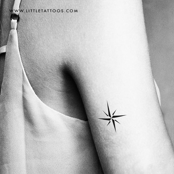 Minimalist Compass Temporary Tattoo - Set of 3