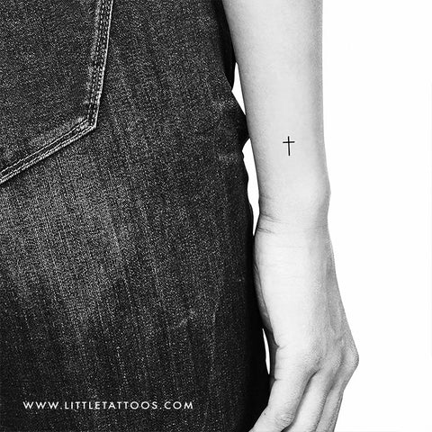 Minimalist Cross Temporary Tattoo - Set of 3