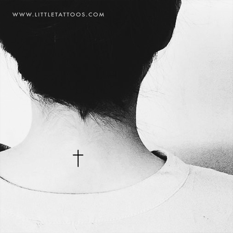 Tatuaje temporal de cruz minimalista - Juego de 3