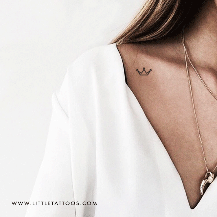 Minimalist Crown Temporary Tattoo - Set of 3