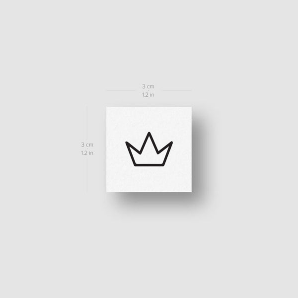 Small Crown Temporary Tattoo - Set of 3