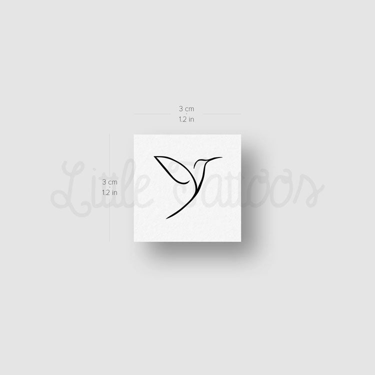 Minimalist Hummingbird Temporary Tattoo - Set of 3 – Little Tattoos