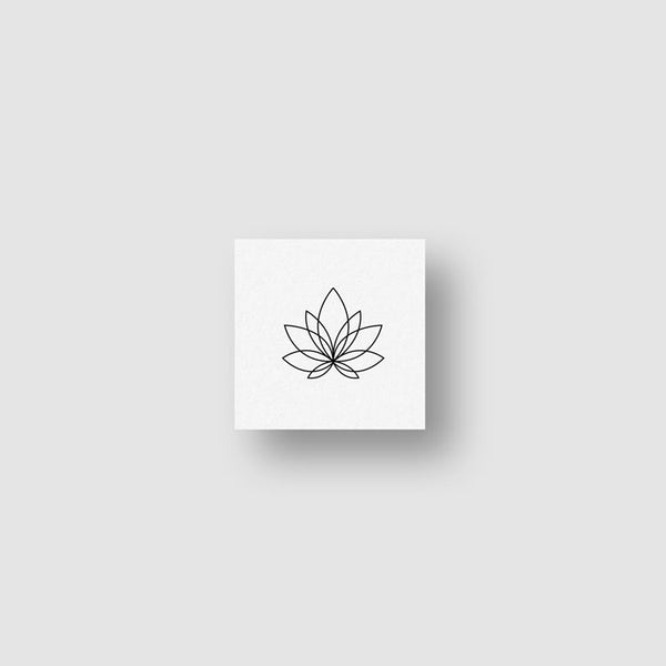 Little Fine Line Lotus Flower Temporary Tattoo - Set of 3