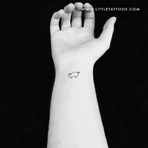 Minimalist Pig Temporary Tattoo - Set of 3