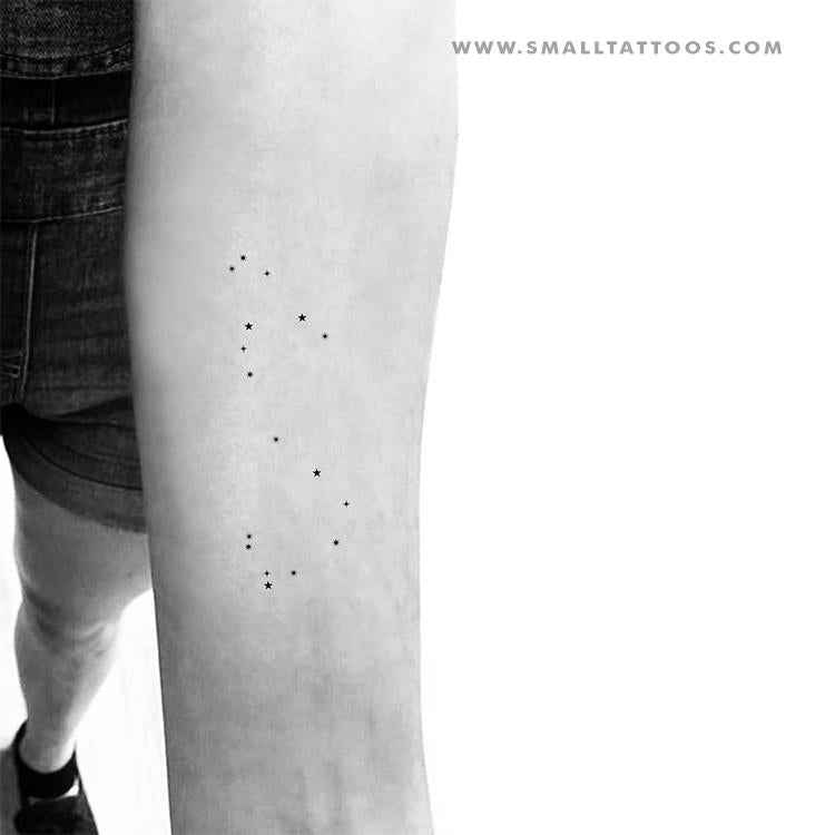 Tatuaje temporal minimalista de la constelación de Escorpio (juego de 3)