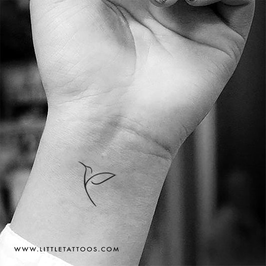 Tatuaje temporal minimalista de colibrí (juego de 3)