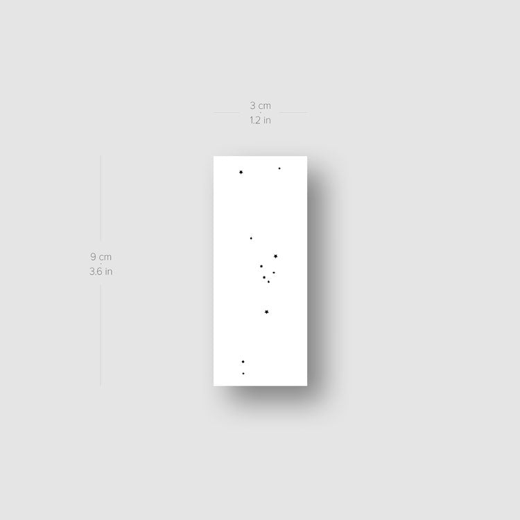 Minimalist Taurus Constellation Temporary Tattoo - Set of 3