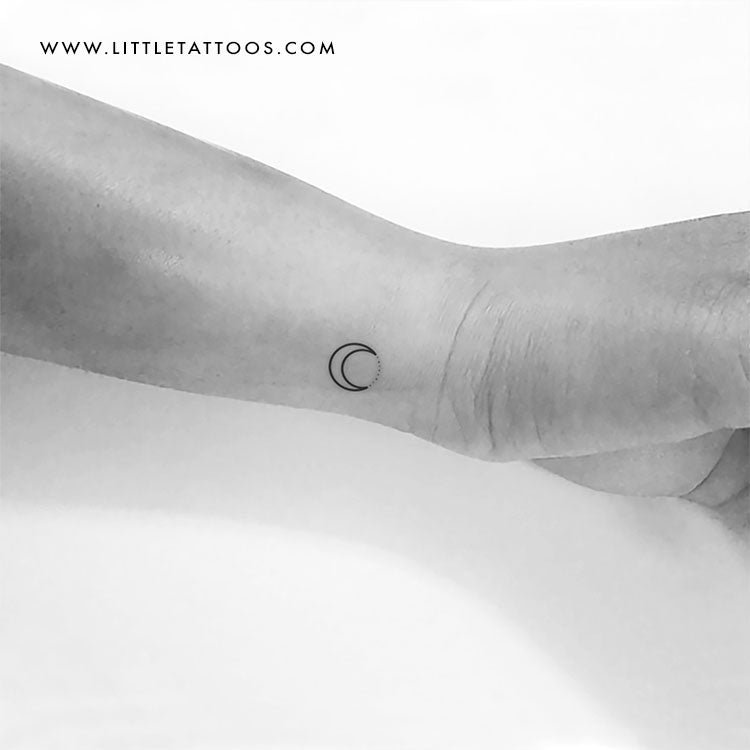 Crescent Moon and Dots Temporary Tattoo - Set of 3