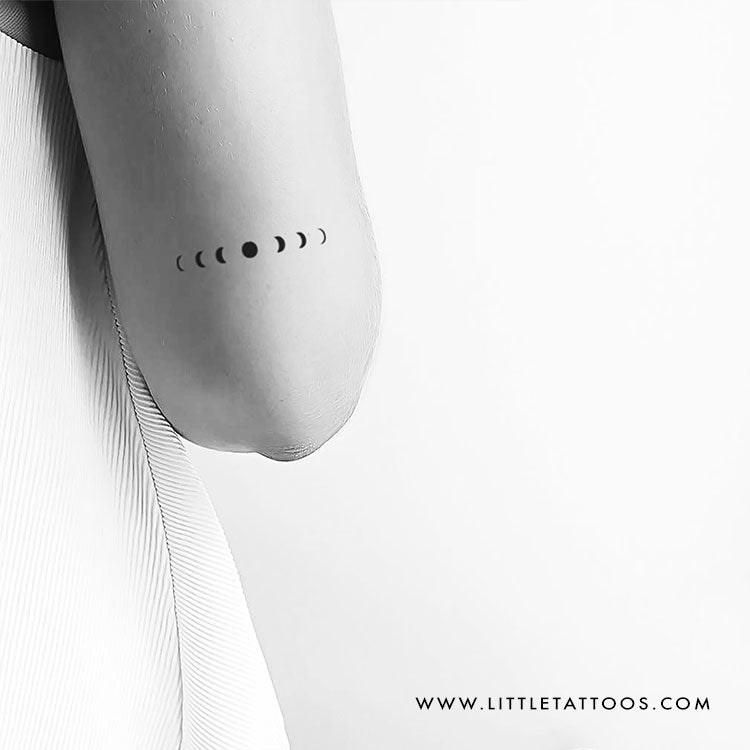 Minimalist Moon Phases Temporary Tattoo - Set of 3