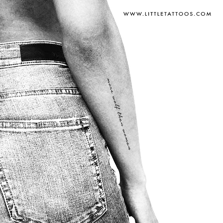 More Wolf Than Woman Temporary Tattoo - Set of 3