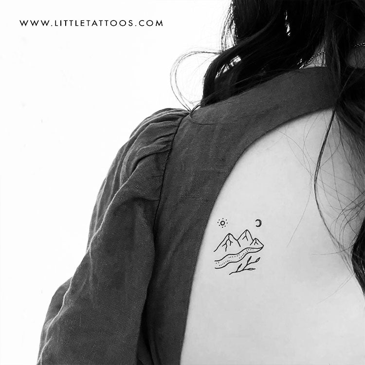 Mountain River Temporary Tattoo by Tukoi - Set of 3