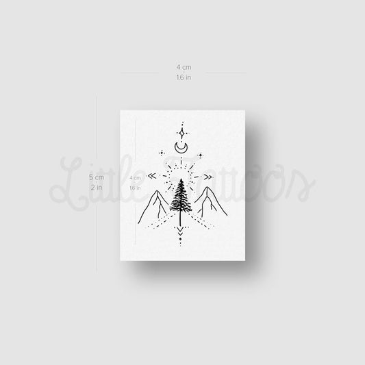 Mountain Pine Tree Temporary Tattoo by Tukoi - Set of 3