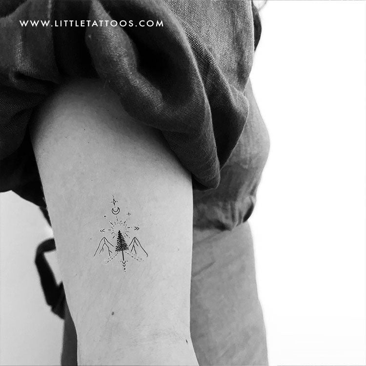 Mountain Pine Tree Temporary Tattoo by Tukoi - Set of 3