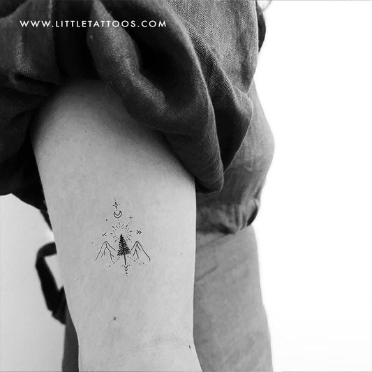 Mountain Pine Tree Temporary Tattoo by Tukoi - Set of 3