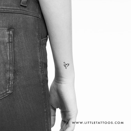Tatuaje temporal de corazón musical pequeño (juego de 3)