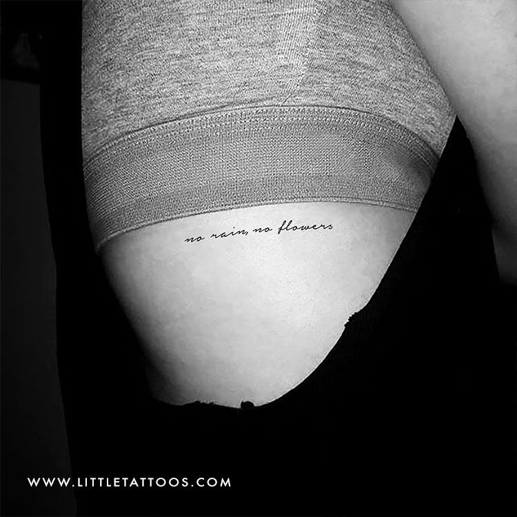No Rain, No Flowers Temporary Tattoo - Set of 3
