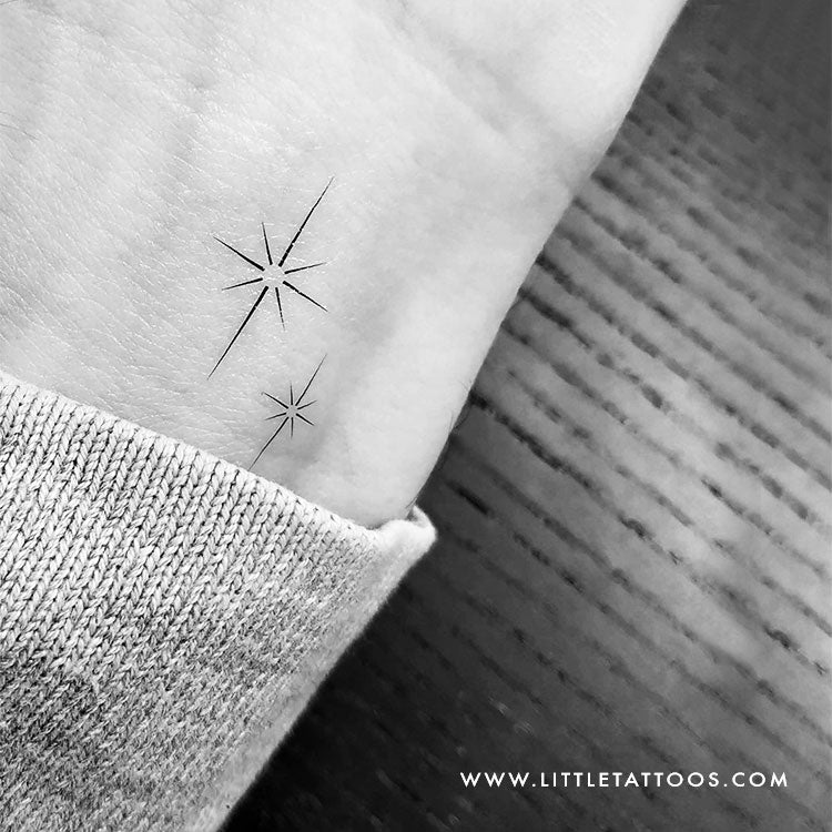 Two Shining Stars Temporary Tattoo - Set of 3