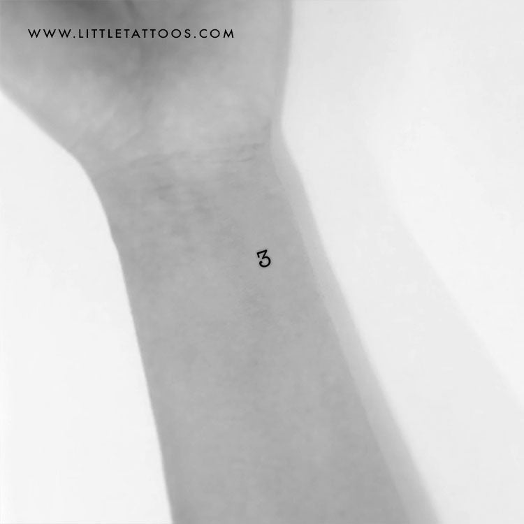 0-9 Number Temporary Tattoo Set - Set of 3