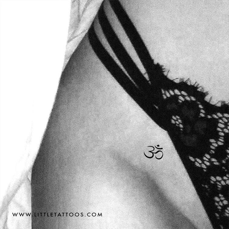 Fine Line Om Temporary Tattoo - Set of 3