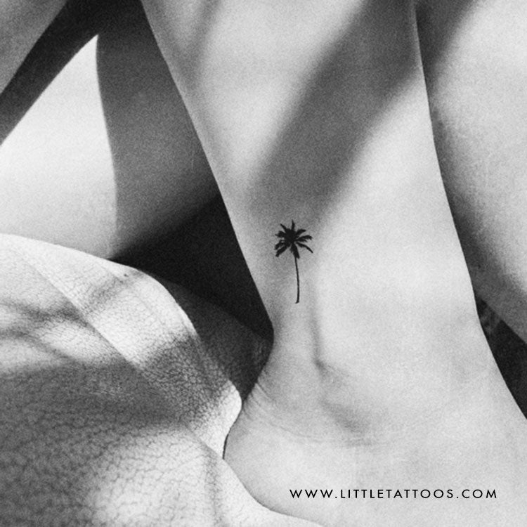 Small Palm Tree Temporary Tattoo - Set of 3