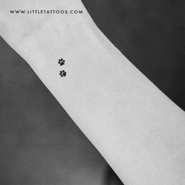 Dog Paw Print Pair Temporary Tattoo - Set of 3