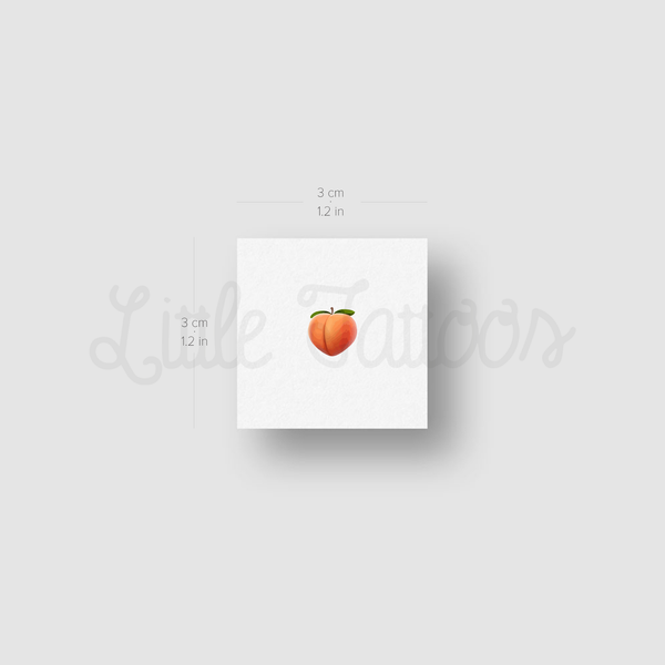 Peach Emoji Temporary Tattoo - Set of 3