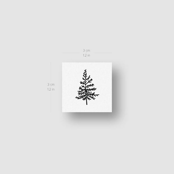 Little Pine Tree Temporary Tattoo - Set of 3