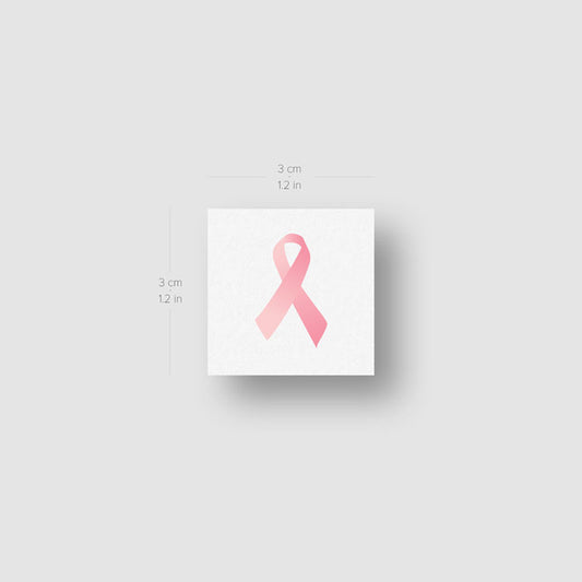 Pink Ribbon Temporary Tattoo - Set of 3