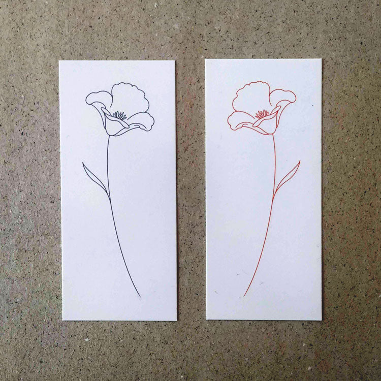Poppy Couple by Jakenowicz Temporary Tattoo Set