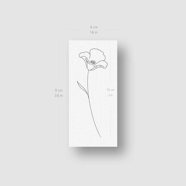 Poppy Couple by Jakenowicz Temporary Tattoo Set