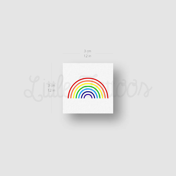 Minimalist Color Rainbow Temporary Tattoo - Set of 3