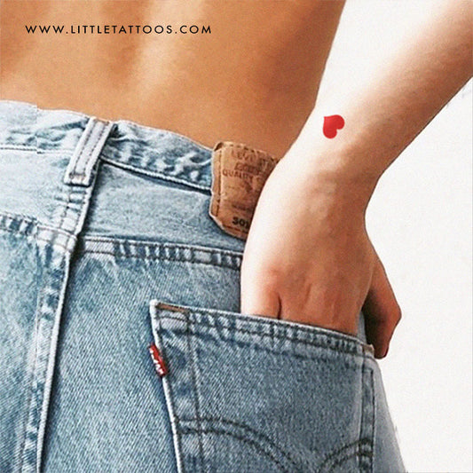 Red Heart Temporary Tattoo - Set of 3