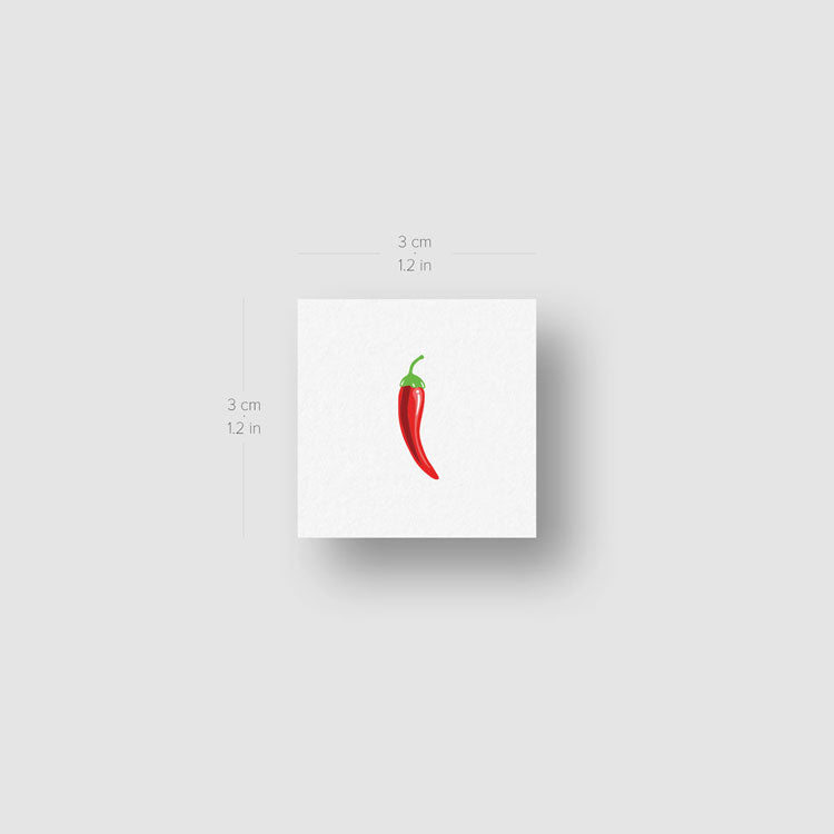 Red Chili Pepper Temporary Tattoo - Set of 3