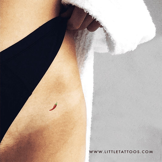 Red Chili Pepper Temporary Tattoo - Set of 3